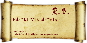 Réti Viktória névjegykártya